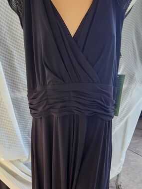 Scarlett Nite Black Sleeveless Maxi Dress with Draped V-Neck